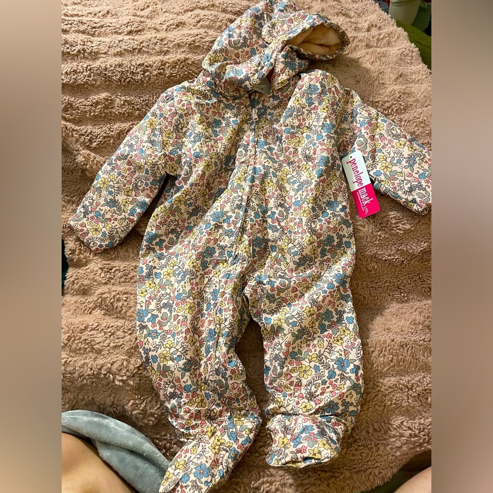 NWT Penelope Mack Floral Baby Girl Snowsuit